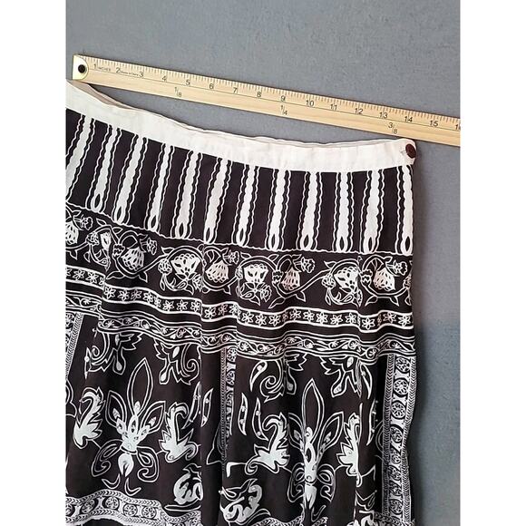 Vintage Jessica Taylor Rockabilly Peasant Skirt Brown White Boho Sz 28 - Picture 7 of 8